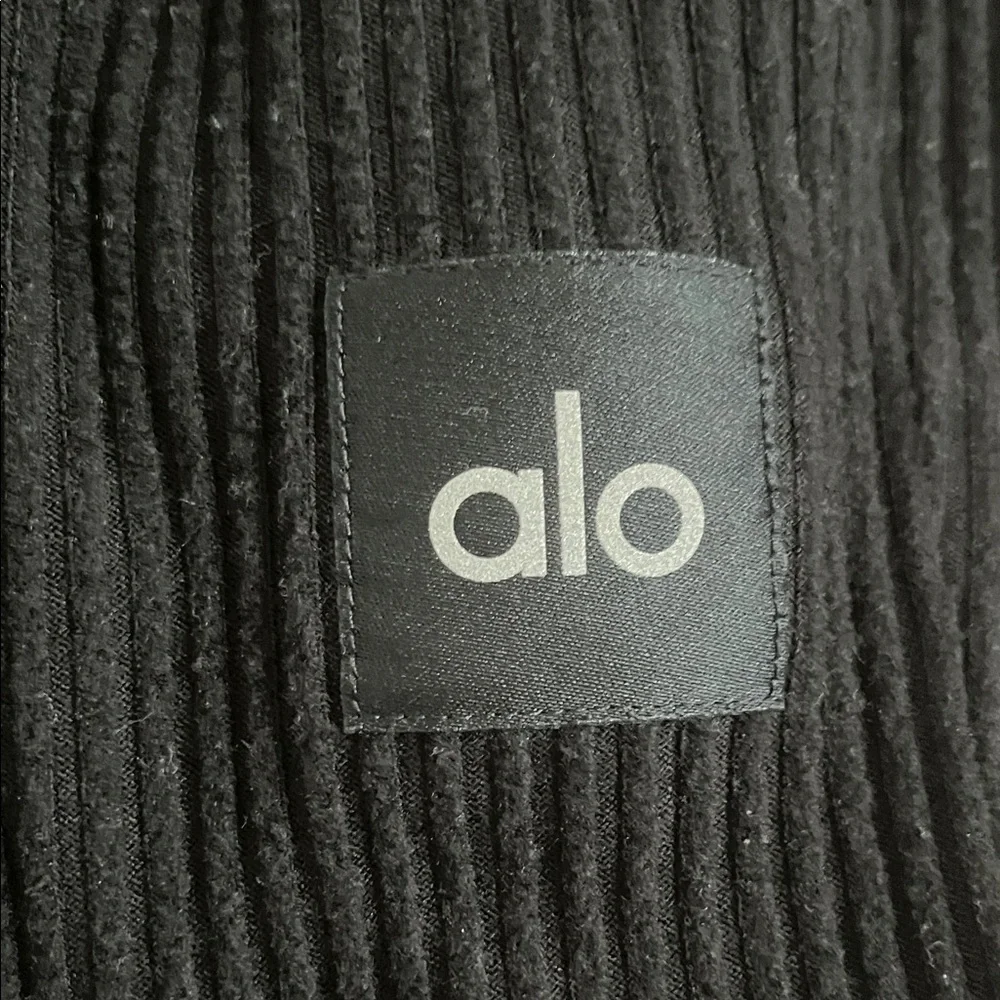 ALO Yoga Black Ribbed Jogger Track Pants